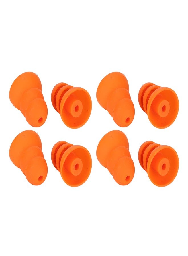 WAONIQ Silicone Noise Reduction Replacement Earplugs Orange 8pcs Inner Hole 2.0mm‑3.5mm Earplug Inner Hole for Comfortable Fit - Image 3